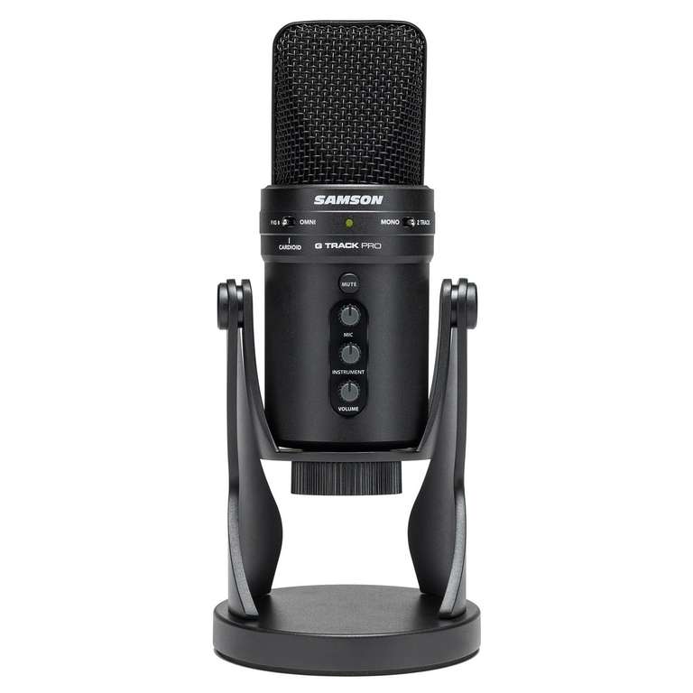 Samson G Track Pro Cardioid USB Condenser Microphone, with Pop Filter and Boom Stand for Streaming and Broadcasting